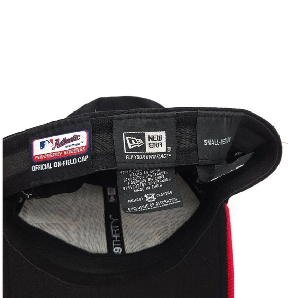 Cincinnati Reds New Era 39Thirty Fitted Size S/M Big C Logo Hat Red Black Cap - Picture 7 of 8